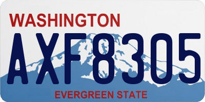 WA license plate AXF8305