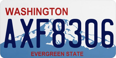 WA license plate AXF8306