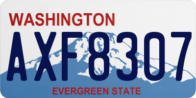 WA license plate AXF8307
