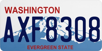 WA license plate AXF8308