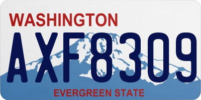 WA license plate AXF8309