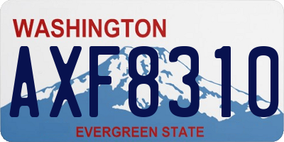 WA license plate AXF8310