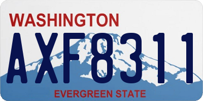 WA license plate AXF8311