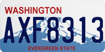 WA license plate AXF8313