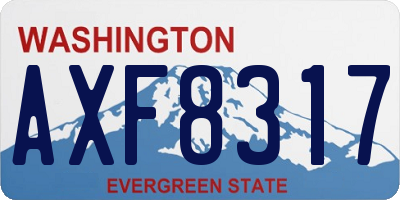 WA license plate AXF8317