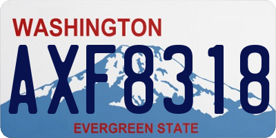WA license plate AXF8318
