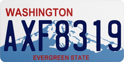 WA license plate AXF8319