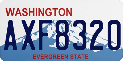 WA license plate AXF8320