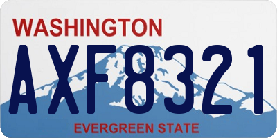 WA license plate AXF8321