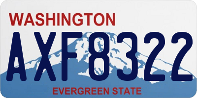 WA license plate AXF8322