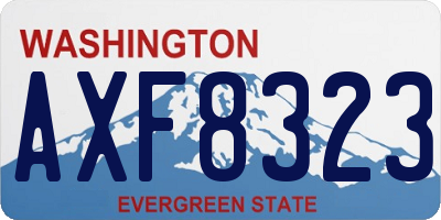 WA license plate AXF8323