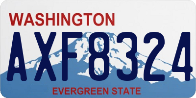 WA license plate AXF8324
