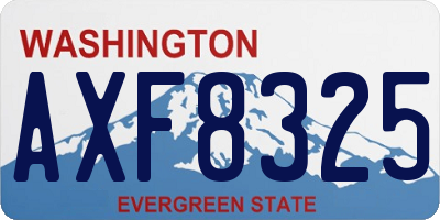 WA license plate AXF8325