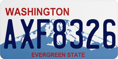 WA license plate AXF8326