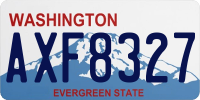 WA license plate AXF8327