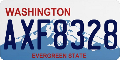 WA license plate AXF8328