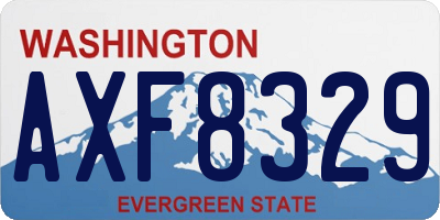 WA license plate AXF8329