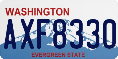 WA license plate AXF8330