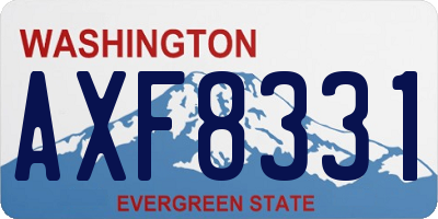 WA license plate AXF8331