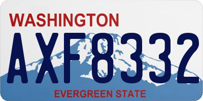 WA license plate AXF8332