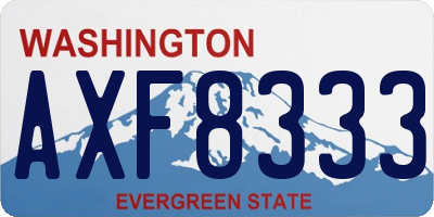 WA license plate AXF8333