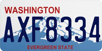 WA license plate AXF8334
