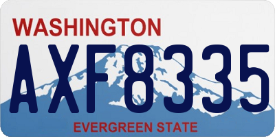 WA license plate AXF8335