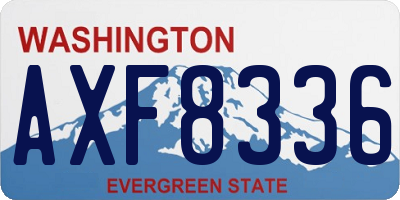 WA license plate AXF8336
