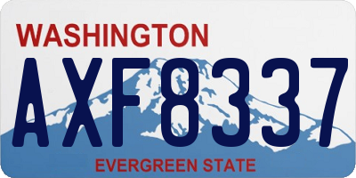 WA license plate AXF8337