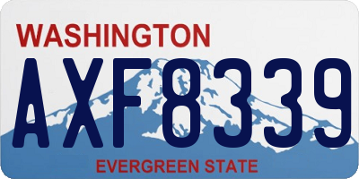 WA license plate AXF8339