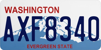 WA license plate AXF8340