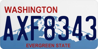 WA license plate AXF8343