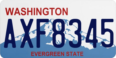 WA license plate AXF8345