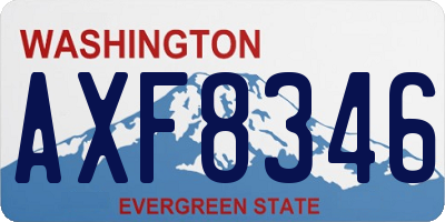 WA license plate AXF8346