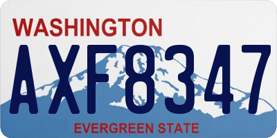 WA license plate AXF8347