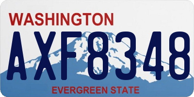 WA license plate AXF8348