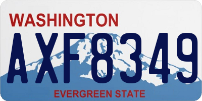 WA license plate AXF8349