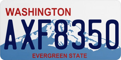 WA license plate AXF8350