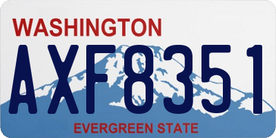 WA license plate AXF8351