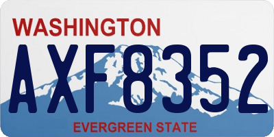 WA license plate AXF8352