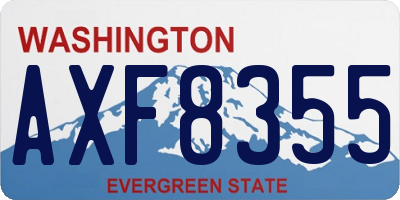WA license plate AXF8355
