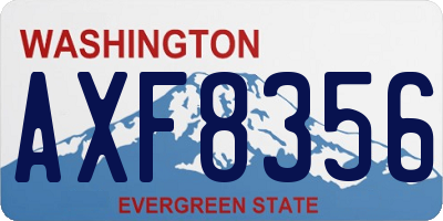 WA license plate AXF8356
