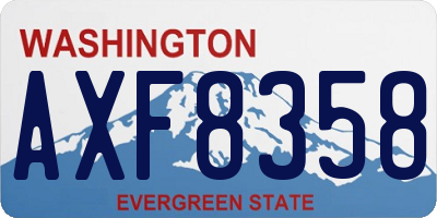 WA license plate AXF8358