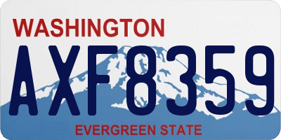 WA license plate AXF8359