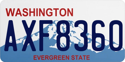WA license plate AXF8360