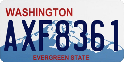 WA license plate AXF8361