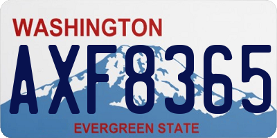 WA license plate AXF8365
