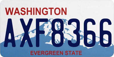 WA license plate AXF8366