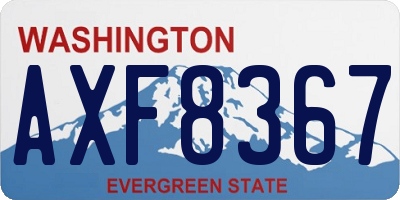 WA license plate AXF8367