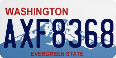 WA license plate AXF8368